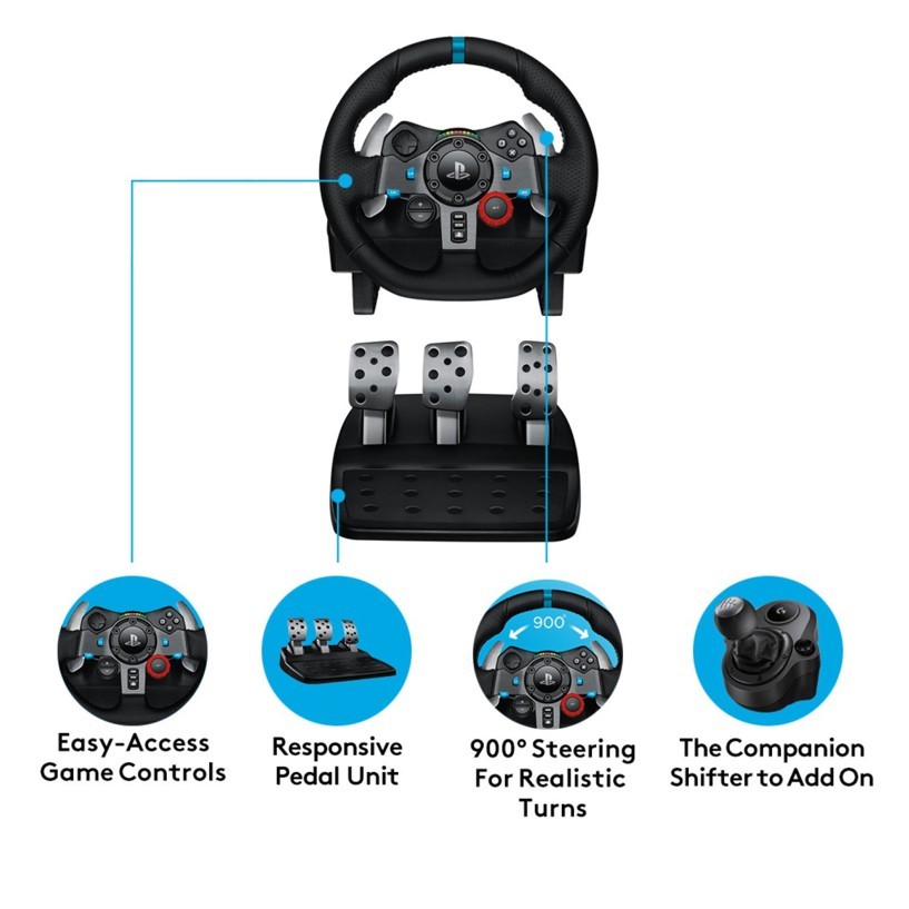 Logitech G29 Driving Forceinkl shifter + Assetto Corsa Competizione - PlayStation 4 Spil bundle