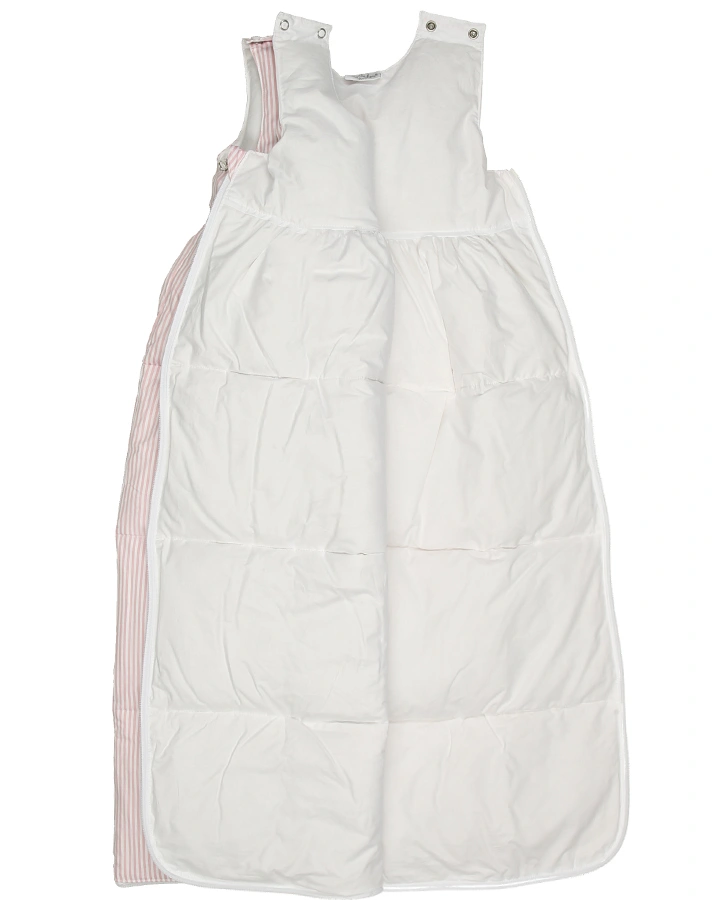 Daunen-Schlafsack TAVOLINCHEN MINI gestreift in rosa/weiß