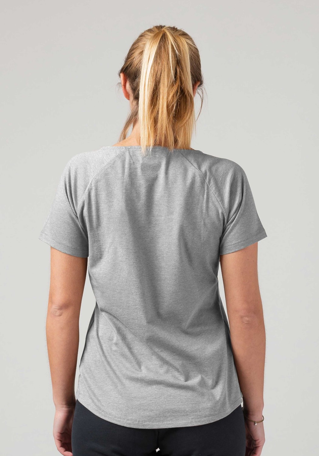 WE ARE ZRCL Damen Raglan T-Shirt Basic Melange Stone Grey