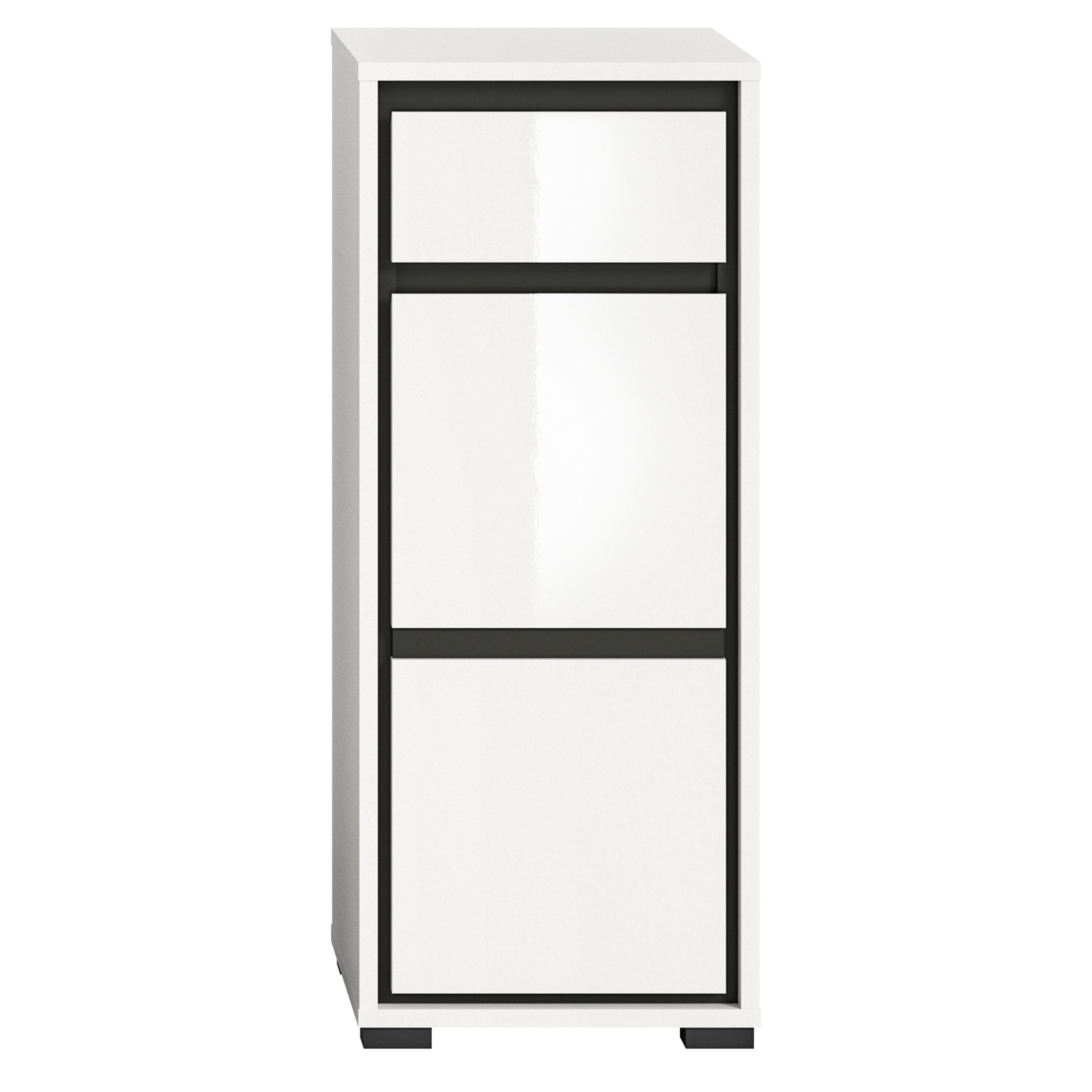 Badunterschrank JARU - weiß Hochglanz - 35 cm breit