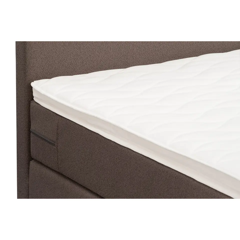 Boxspring met voetbord Liv egaal - donkerbruin - 120x200 cm - slanke poot