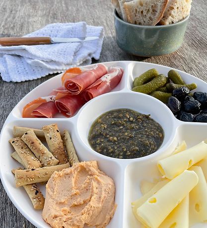 SnikSnack Snackfad - 5 Rum - 25 cm - Hvid