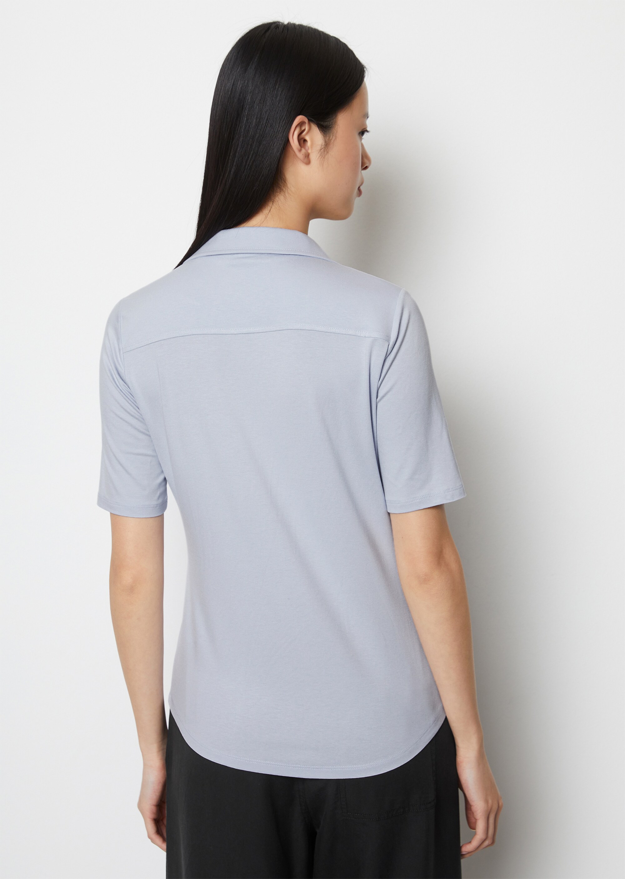 Kurzarm-Jerseybluse aus LENZING™ ECOVERO™