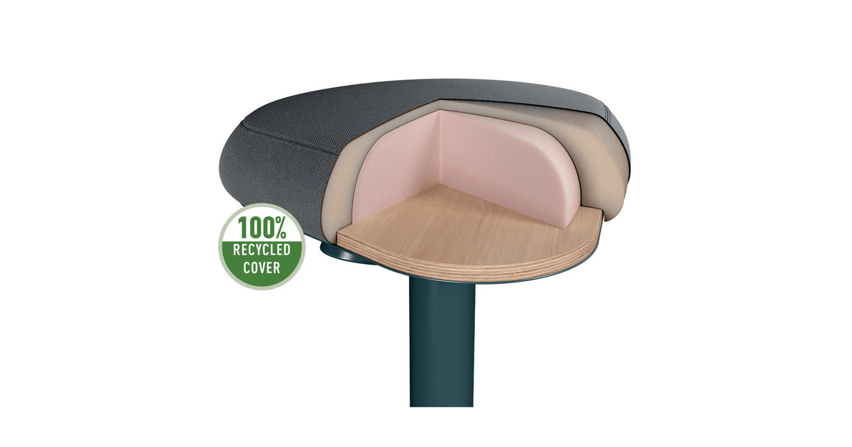 LeitzErgo Wiebel Zitkruk met Gasveer (47 - 64 cm) stoel  (Donkergrijs)