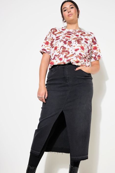 Jeansrock, A-Line, 5-Pocket, Schlitz vorne