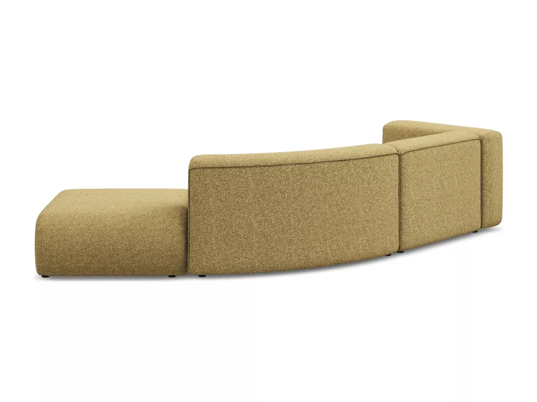 Canapé modulable 4 places droit en tissu texturé - moutarde - EKAHI