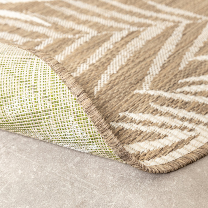 Rond buitenkleed - Malta Leaves Naturel | Budgettopper!