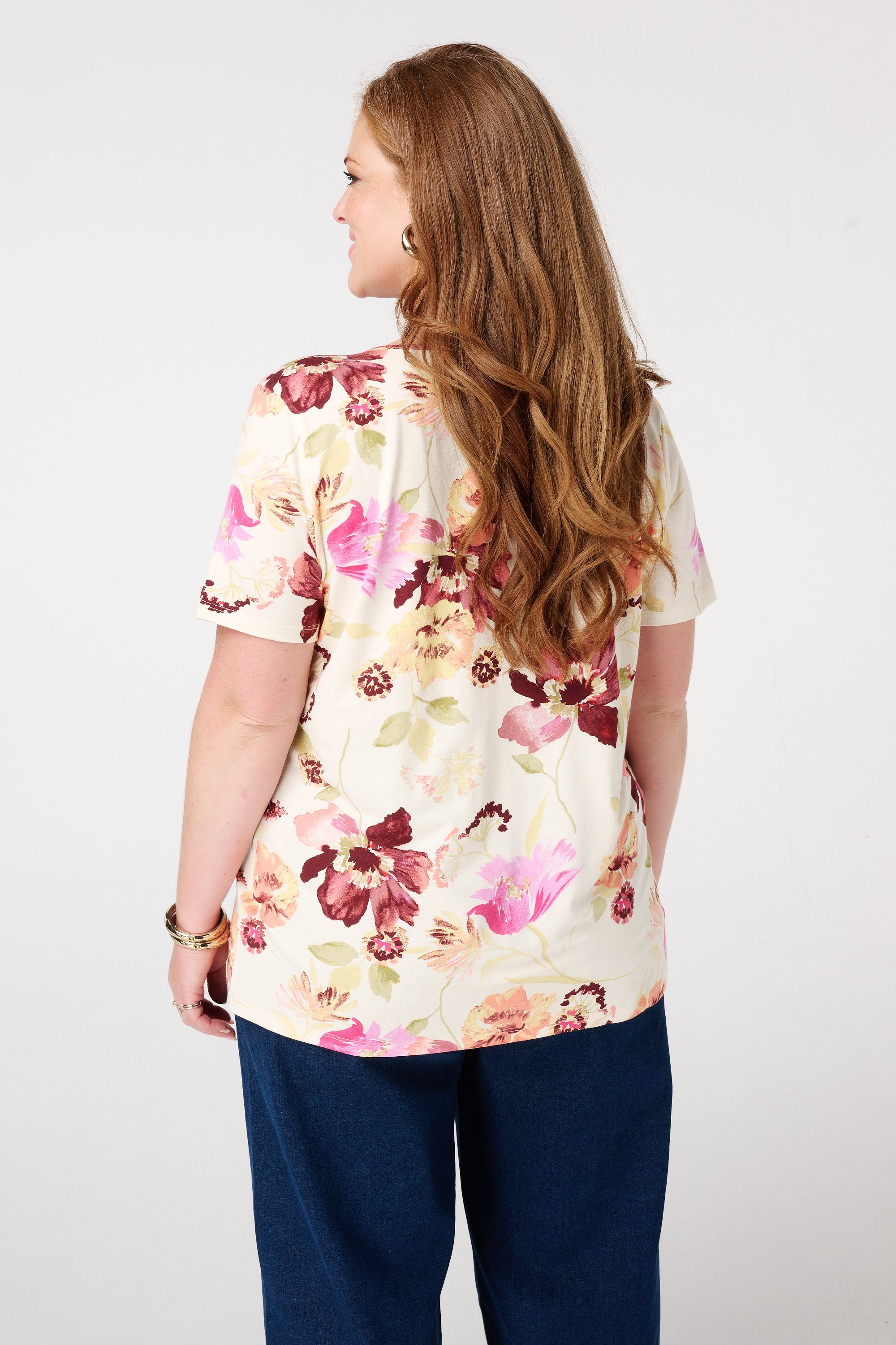 T-shirt met print Multi Pink