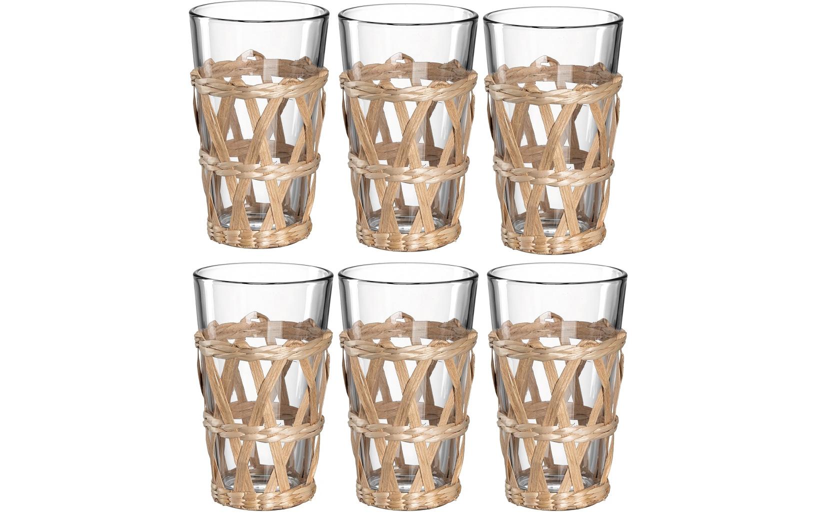 Trinkglas Garda 500 ml, 6 Stück, TransparentWassergläser Set mit Geflecht