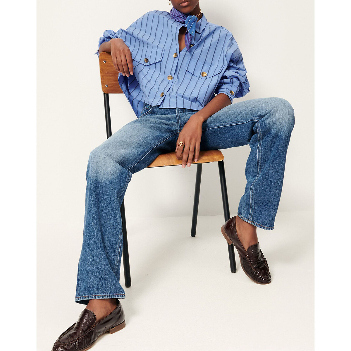 SESSUN<br>Camisa de manga comprida com listras largas, BALANCA