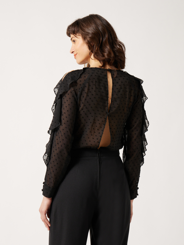 Combinaison pantalon haut plumetis