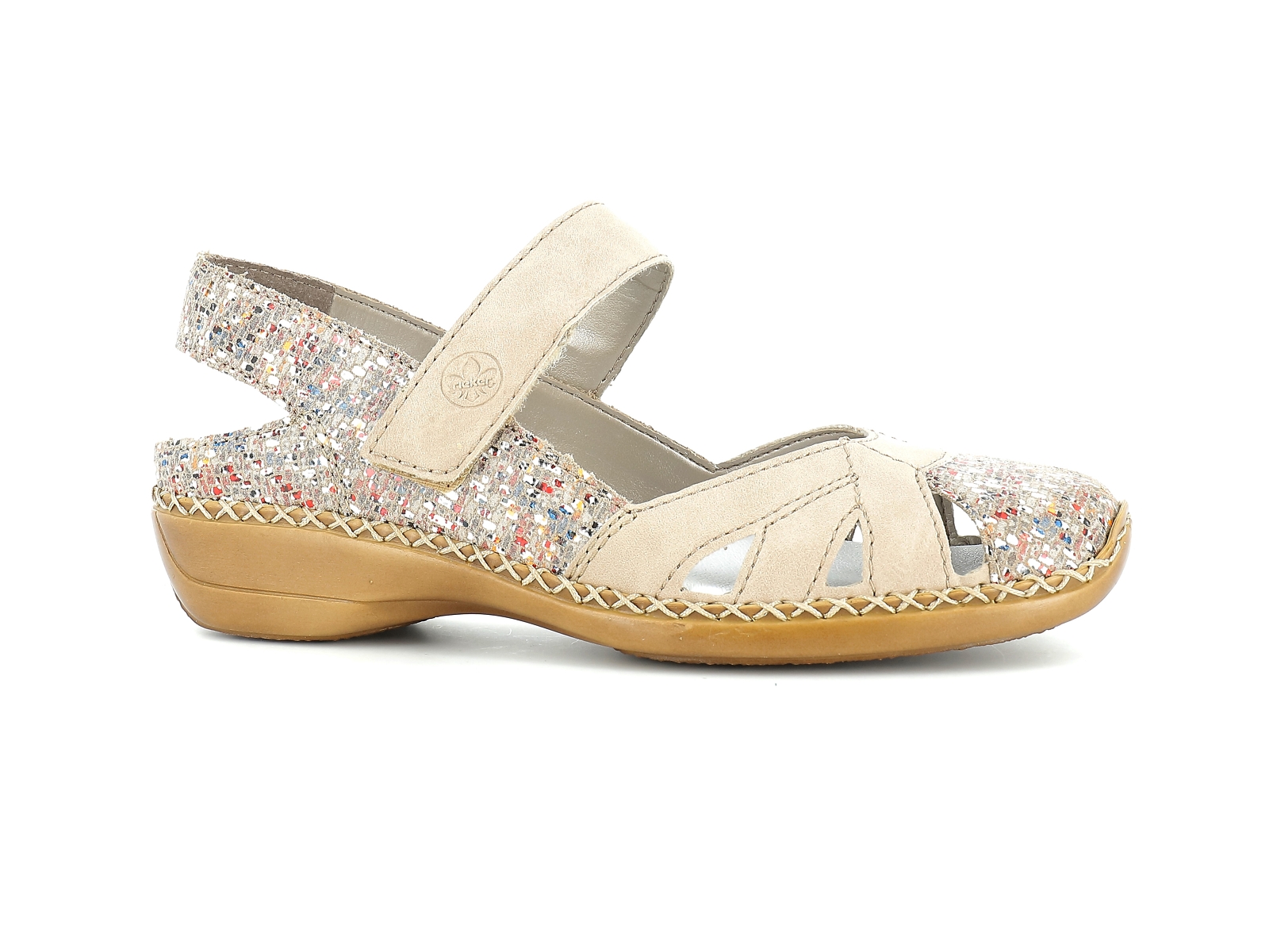 Rieker-41352 Matières combinées Multi Beige