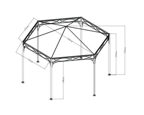Paviljoen Bellavista – Home & Garden® 3,45 x 3,45 x 2,70 m hexagonaal beige