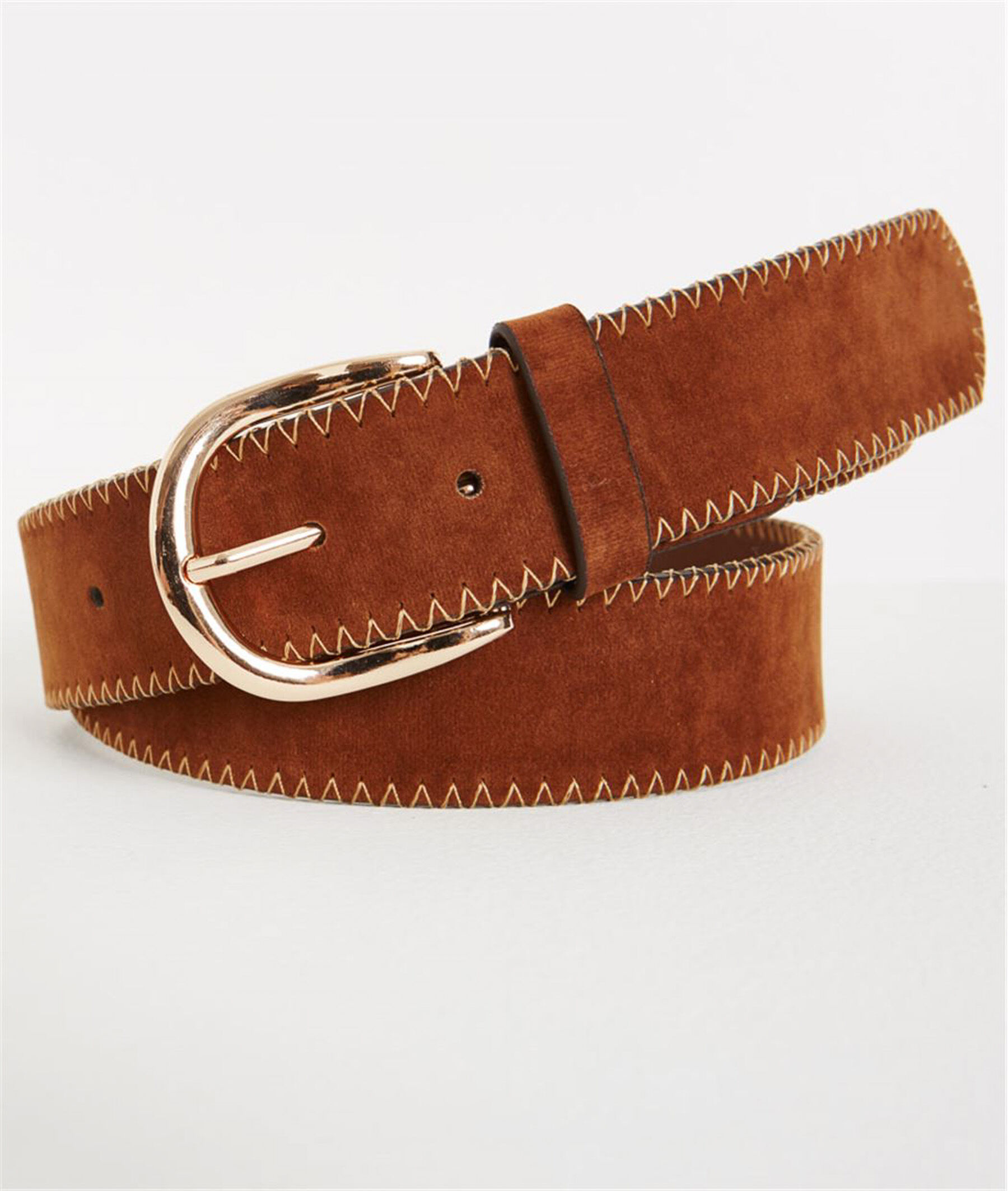 Ceinture large suédine femme - CAMEL