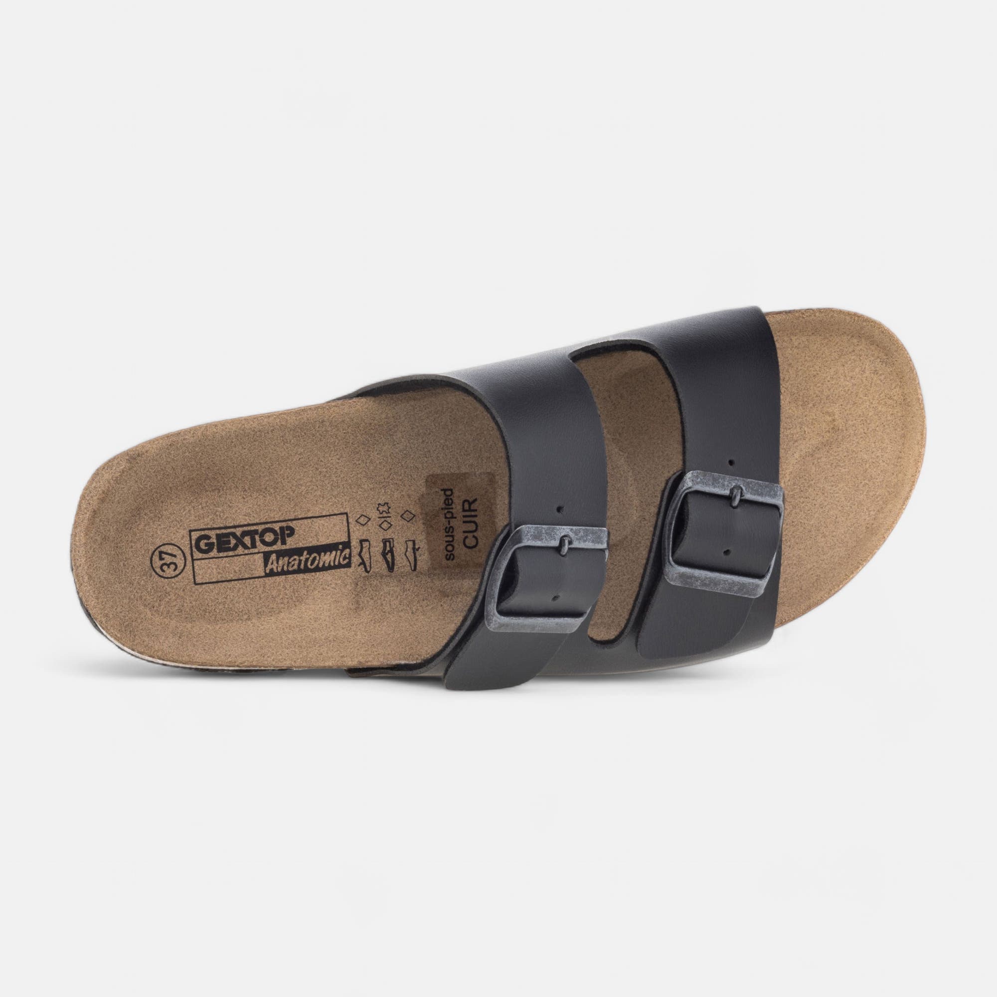 Mules semelle liège Femme noir