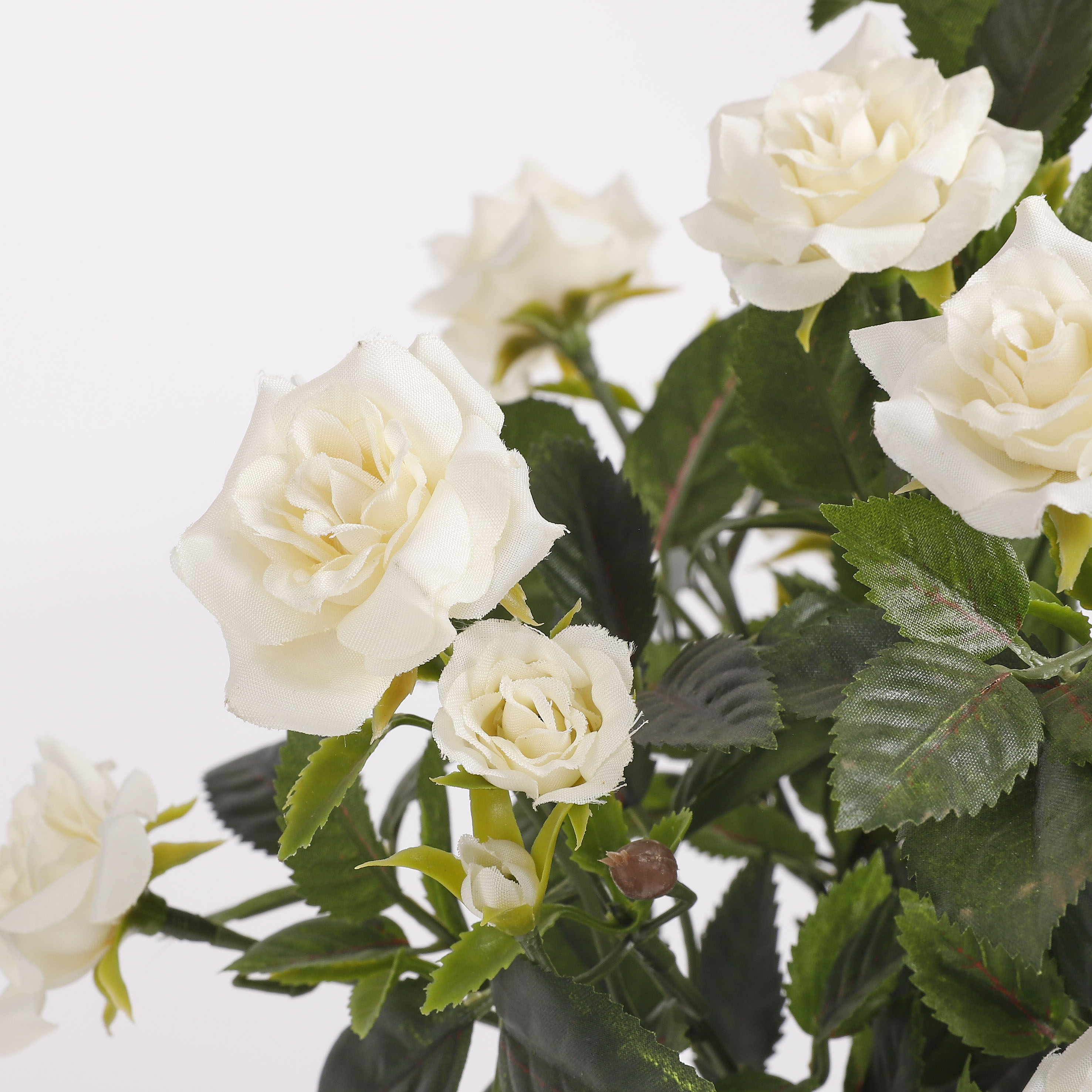 Mica decorations - rosier artificielle blanches en pot h33