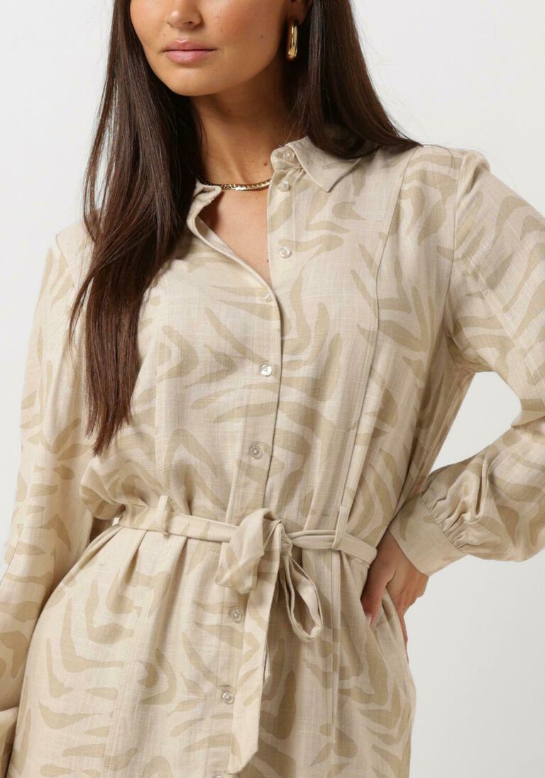 OBJECT beige object midi jurk objemira tilda l/s dress