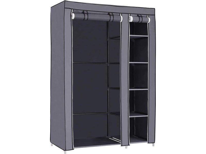 Songmics Regal 110 cm x 175 cm, Grau Stoffschrank