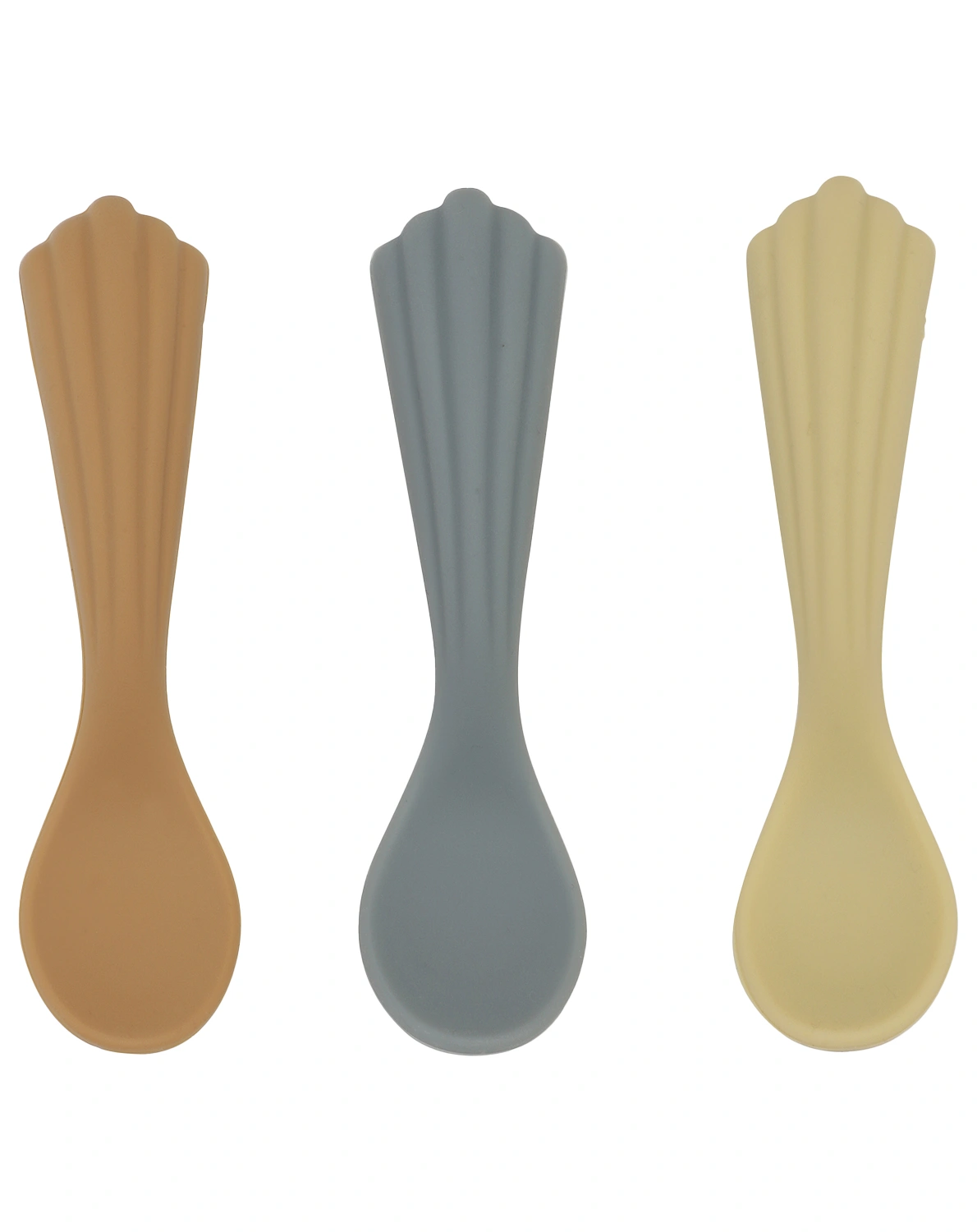 Silikon-Löffel SHELL 3er-Set in warm grey