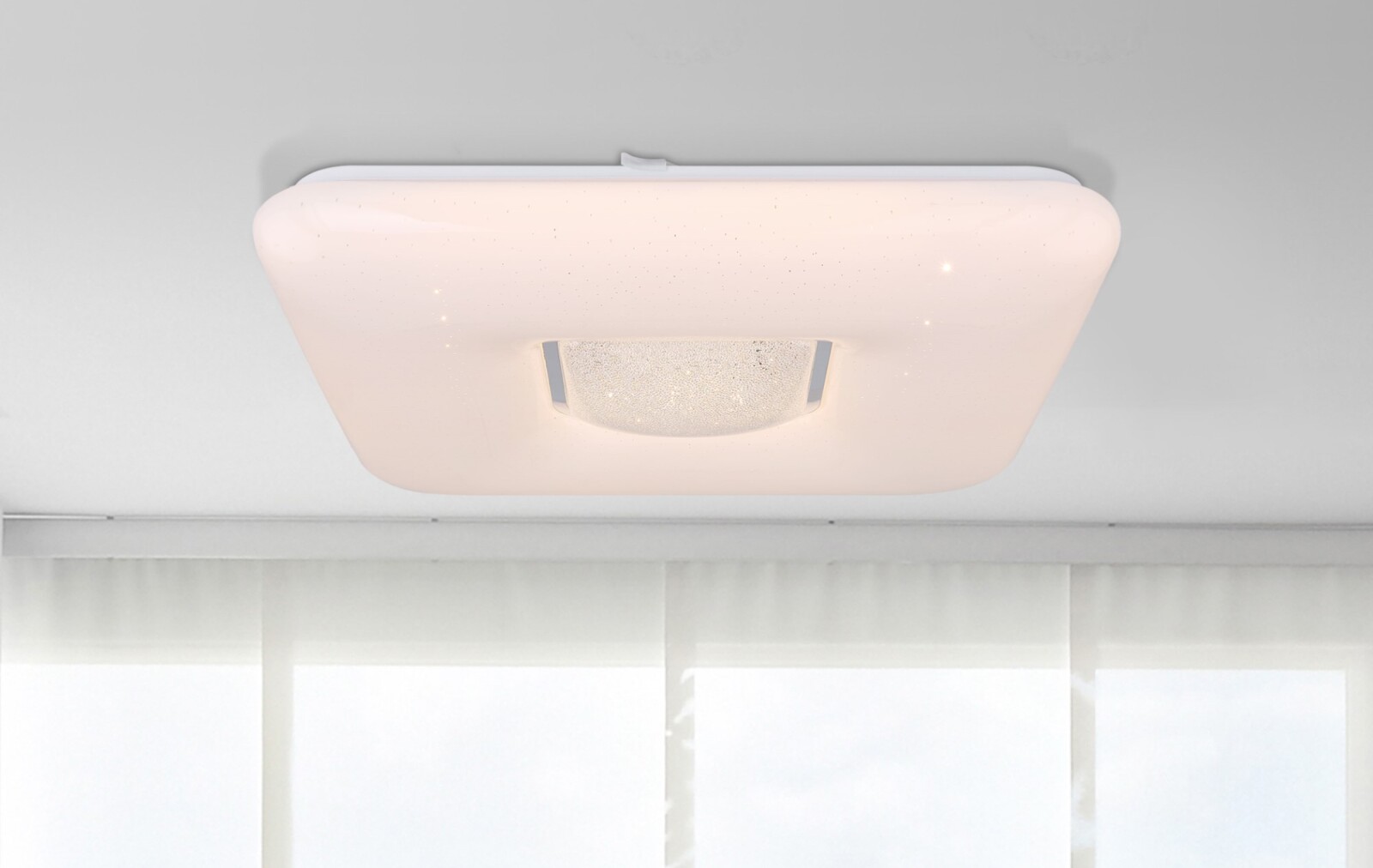 RGBW-LED-Deckenleuchte - weiß-opal-sparkle - Smart Home - dimmbar