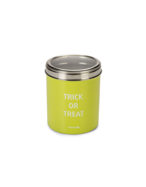 Beeztees Voorraadbus Rvs Trick - Hondenvoerbewaarbak - 15x15x18.7 cm 468 g Groen