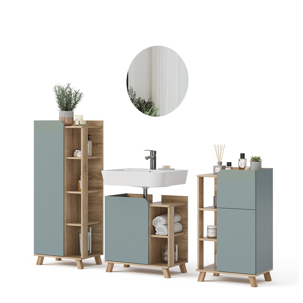 Vicco Badmöbel-Set Karen Sonoma Mintgrün 4 Teile