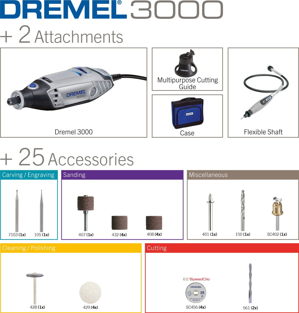Dremel  Dremel 3000-2/25    Allround Multifunktionswerkzeug für Heimwerker