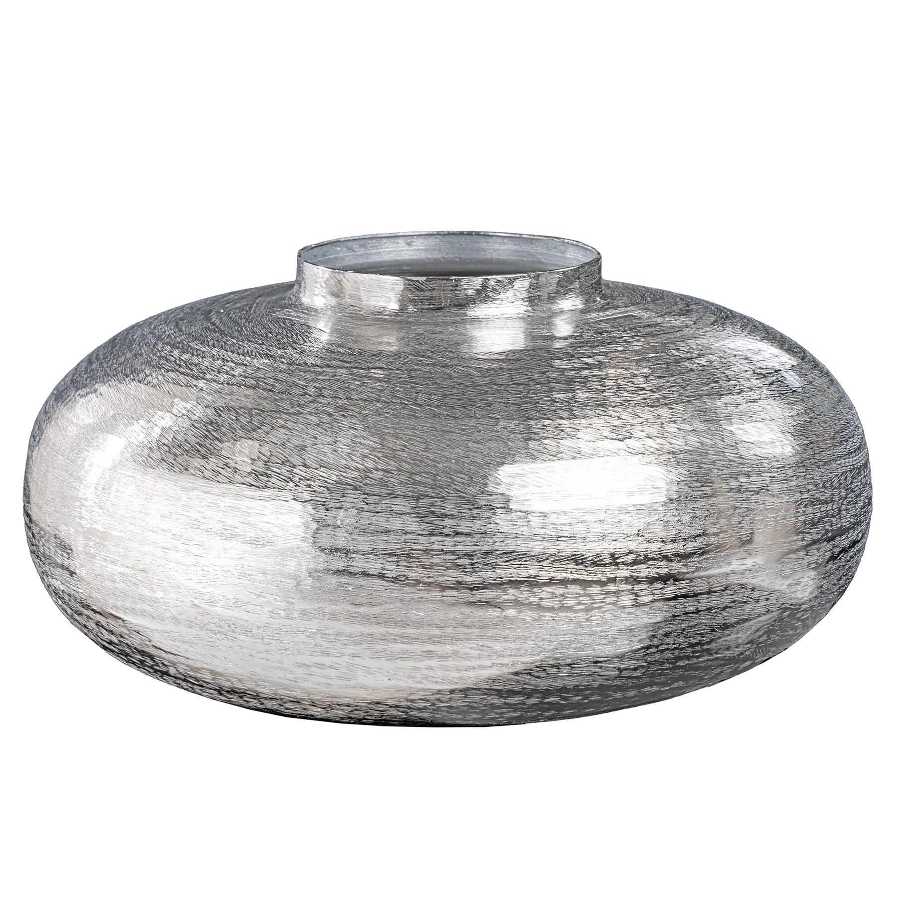 riess-ambiente Vase ABSTRACT ORIENT - modern Deko 35cm silber rund Metall Hammerschlag-Design
