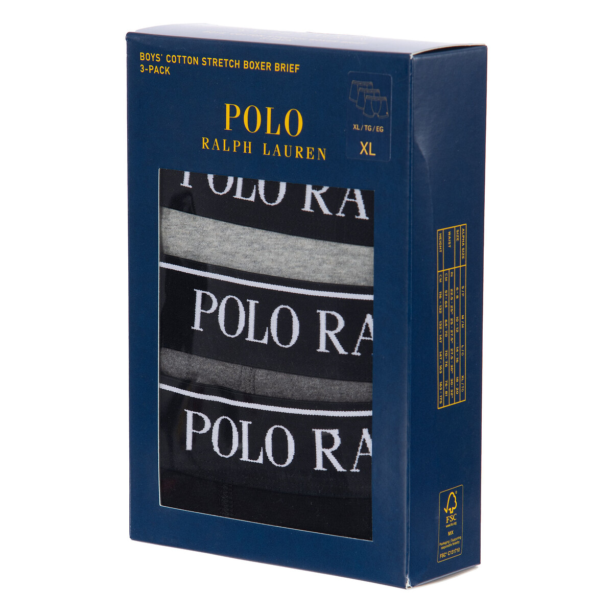 POLO RALPH LAUREN<br>Conjunto de 3 calções boxer infantis