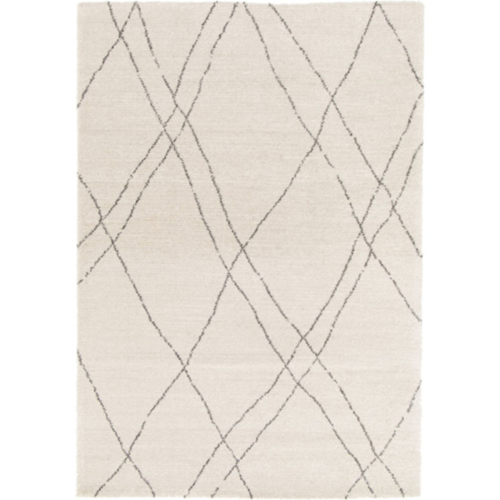 Tapis motif berbère - aria - blanc cassé - 120 x 170 cm