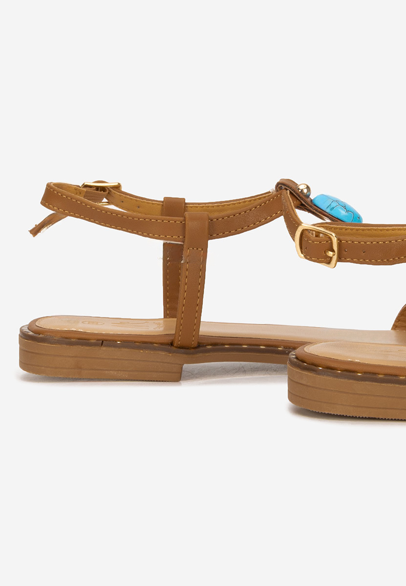 Sandales femme sans talon chameau Petriana