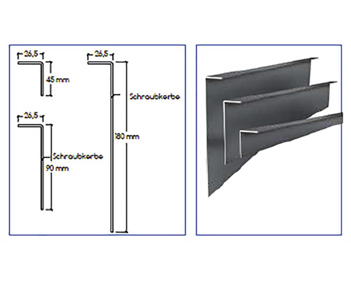 Zijpaneelprofiel RAL 9007 1900x90x2 mm