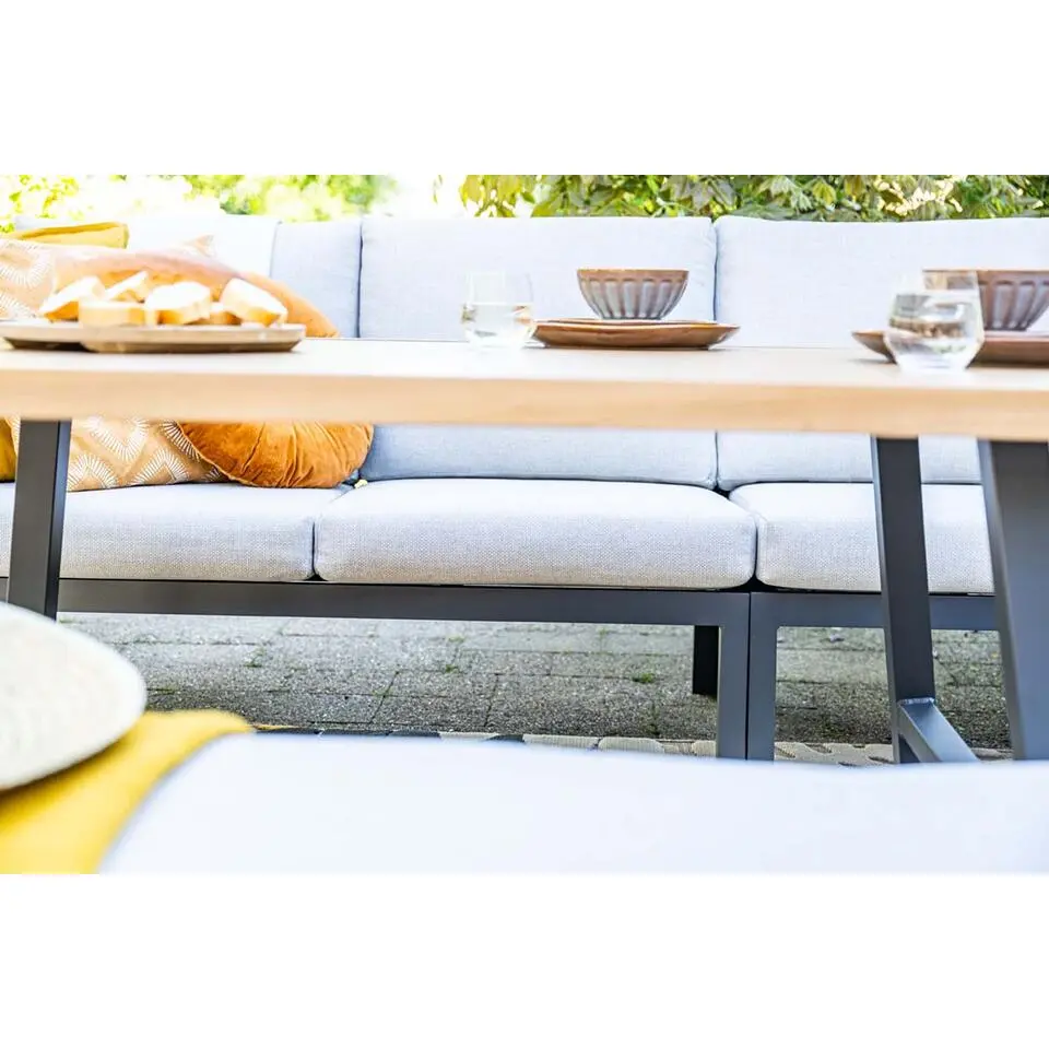 GI Elati lounge-diningset aluminium (6-delig) - Carbon Black/Zand
