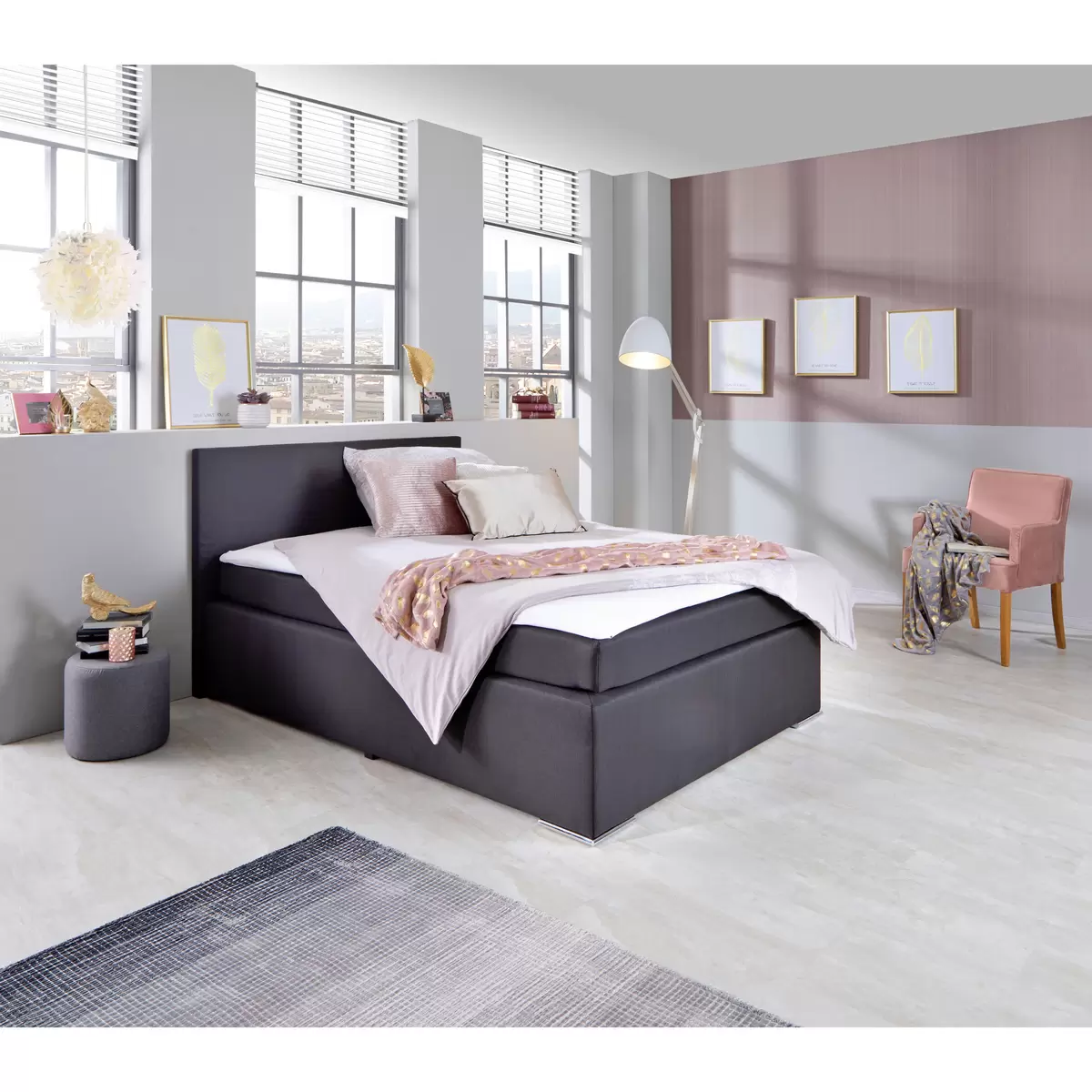 Boxspringbett Nero 140 x 200 Schwarz