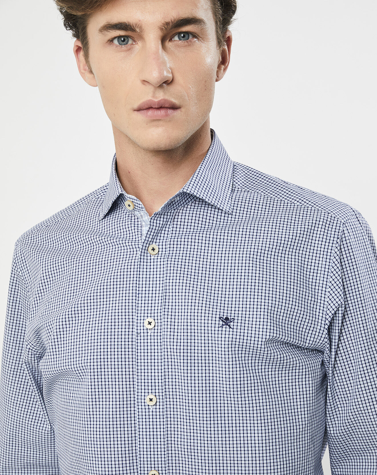 Hackett London Chemise Slim Fit  carreaux bleue