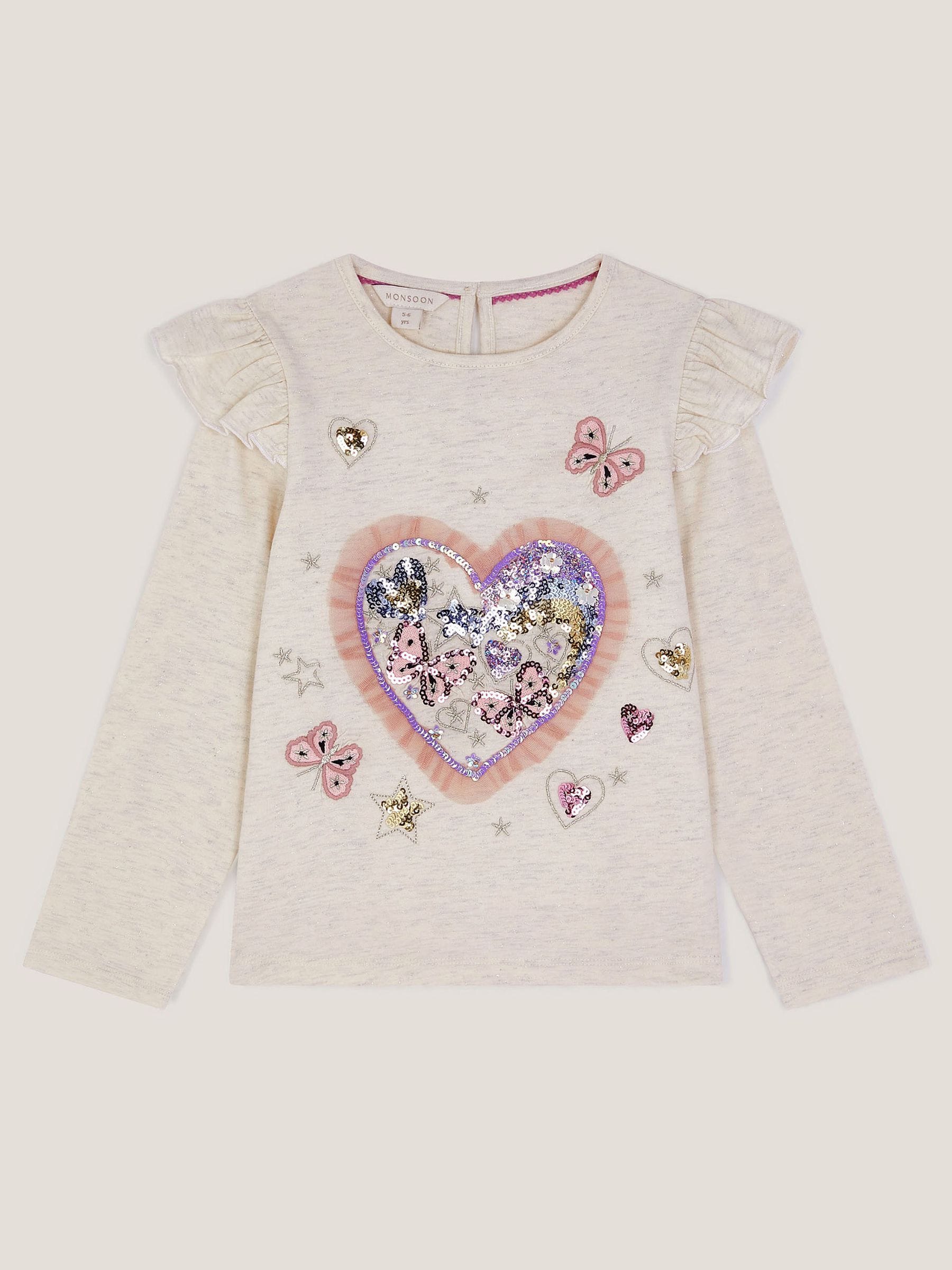Monsoon Sequin Heart Butterfly Long Sleeve Top