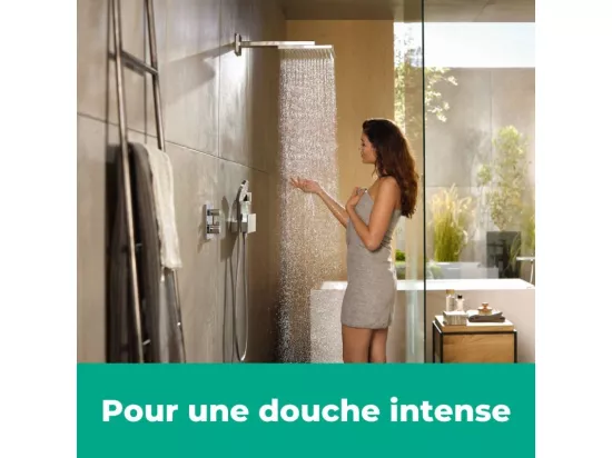 Lot robinet douche encastré thermostatique HANSGROHE Ecostat Square + Douche de tête Raindance E 300