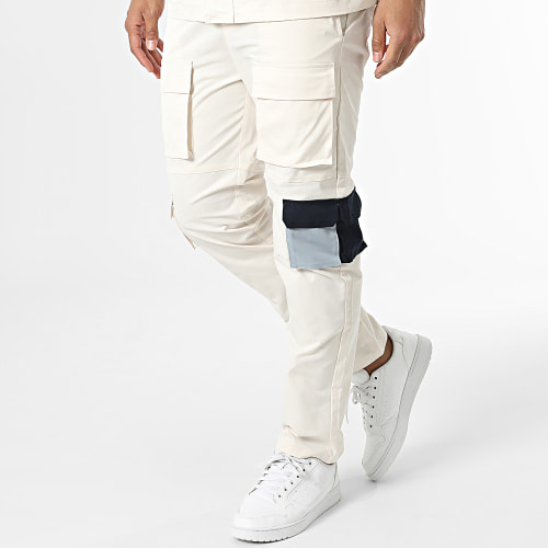 Ensemble Veste Zippée Et Pantalon Cargo BM1690 Beige