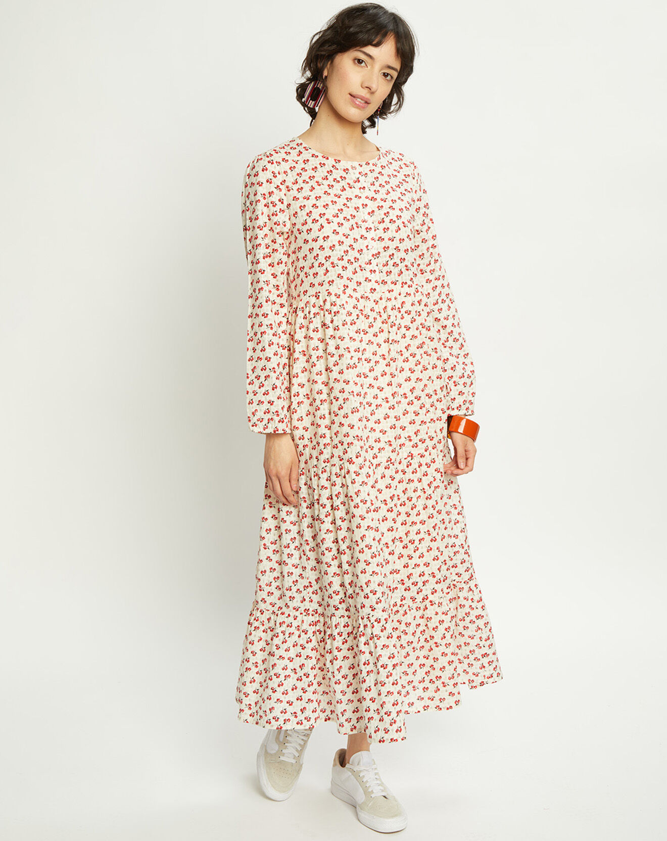Harris Wilson Robe Laila à fleurs écru/groseille
