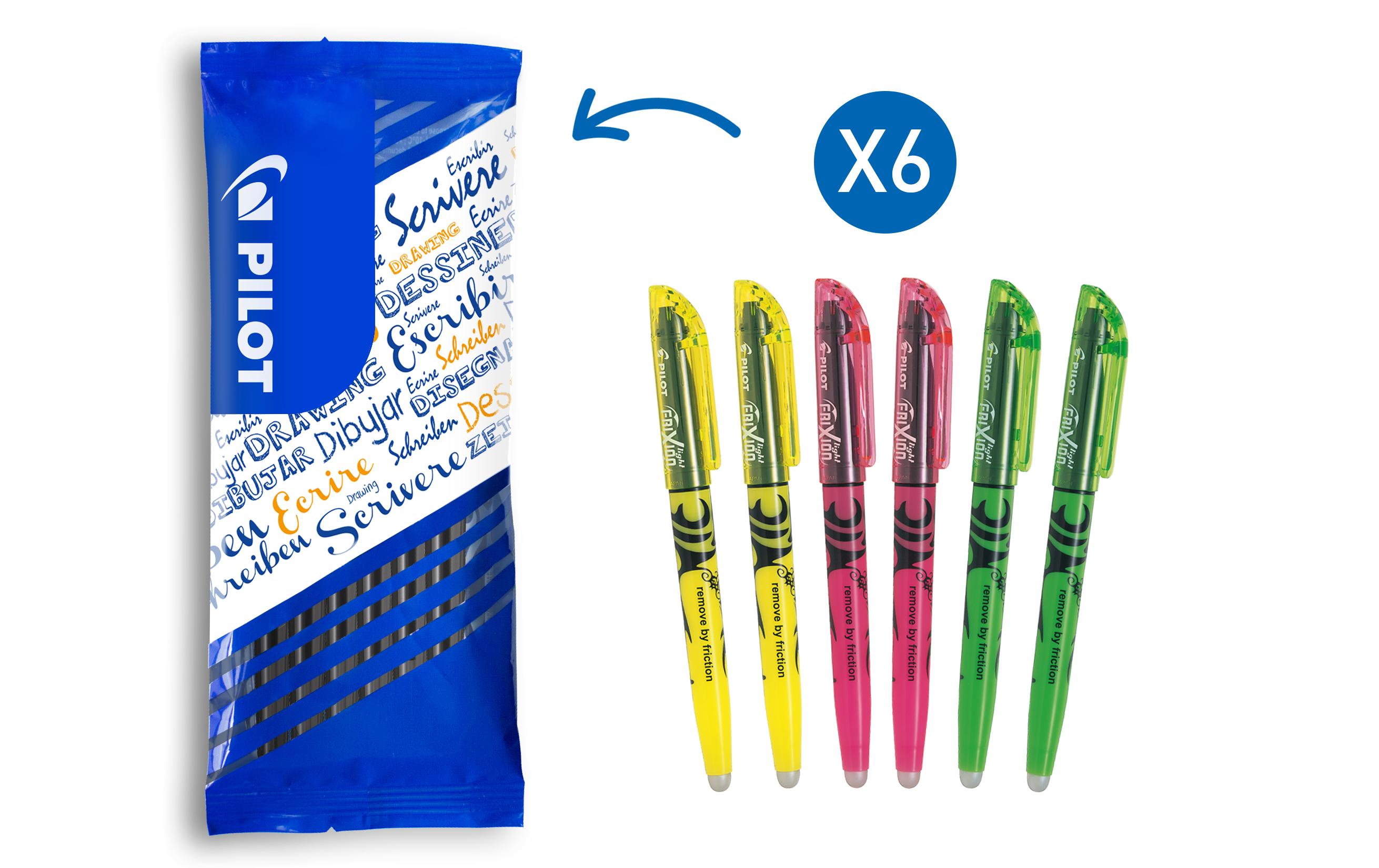Textmarker FlowPack FriXion Light 6 Stück, Gelb/Grün/PinkRadierbare Leuchstifte in drei Neonfarben