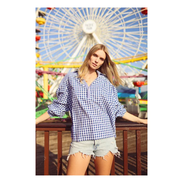 Paolina Blouse Carreaux | Bleu