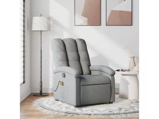 Fauteuil de massage inclinable Gris clair Tissu