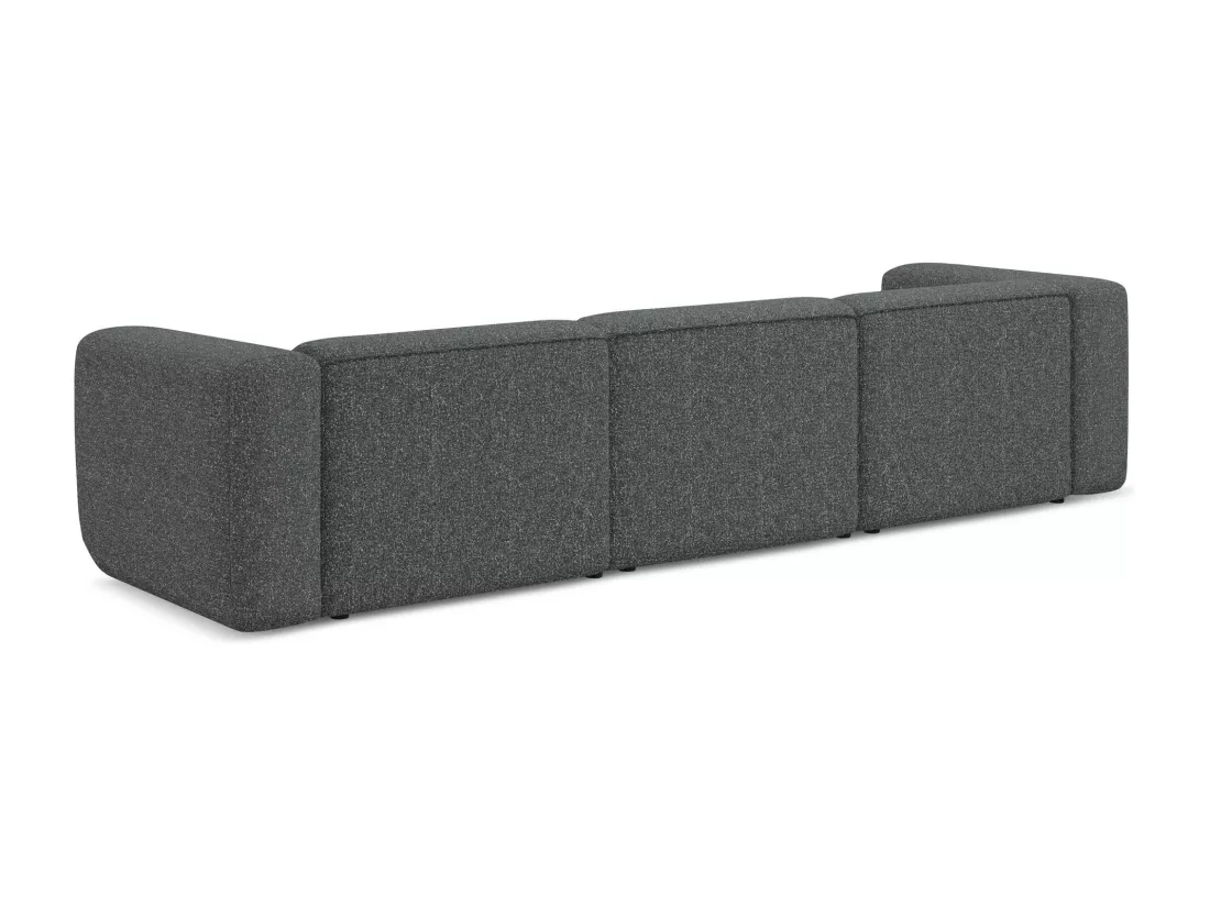 Canapé modulable 4 places en tissu texturé - graphite - EKAHI