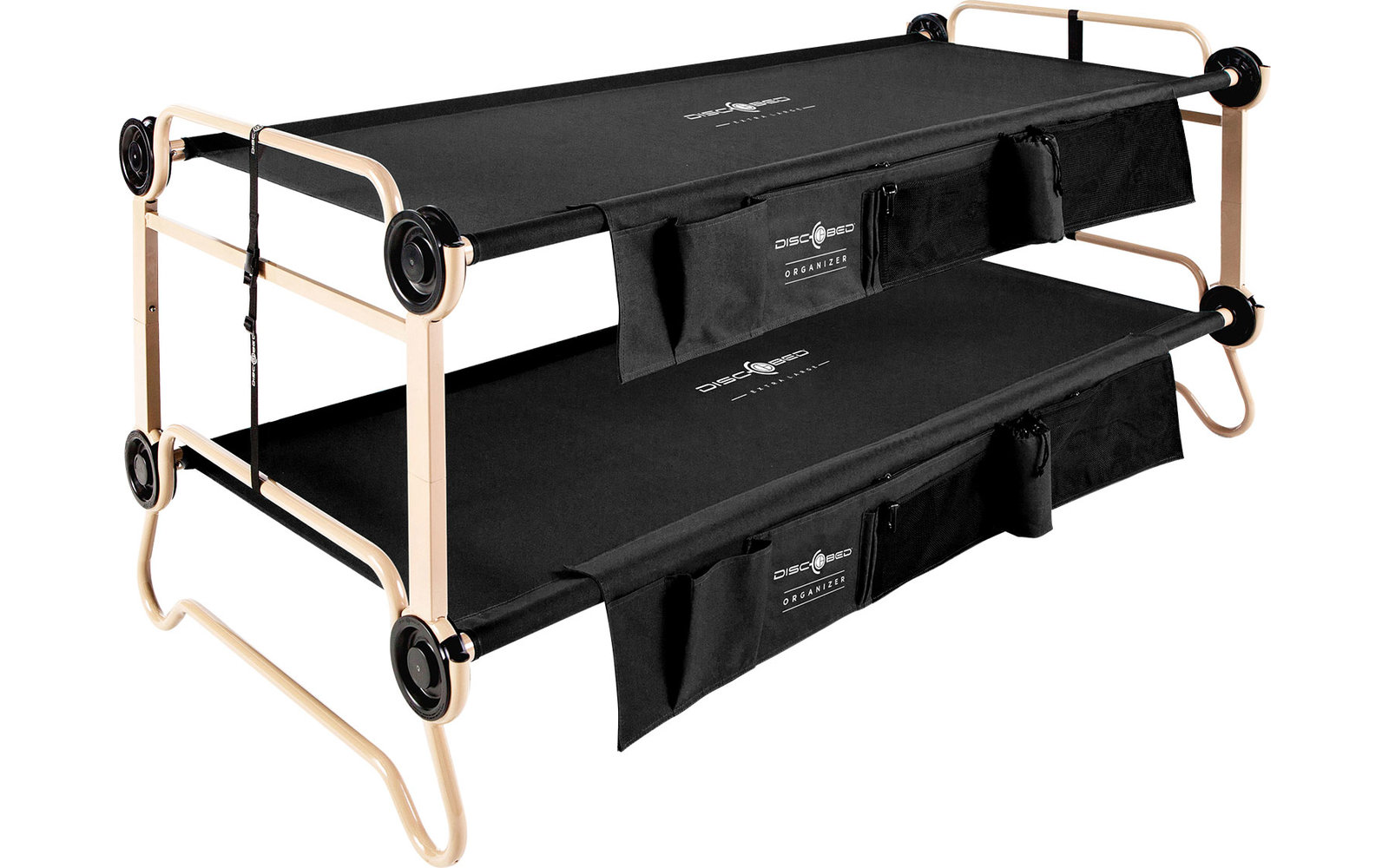 Disc-O-Bed Stockbett mit Seitentaschen XL Schwarz