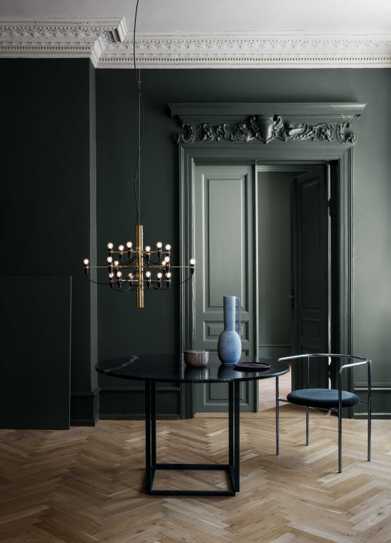 Flos 2097/18 by Gino Sarfatti kroonluchter Ø69 transparant zwart