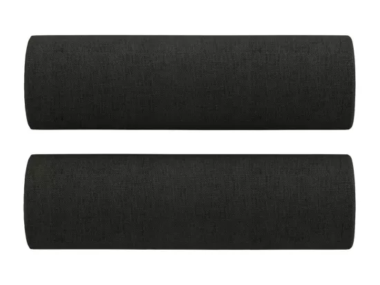 Ensemble de canapés 2 pcs avec coussins noir tissu