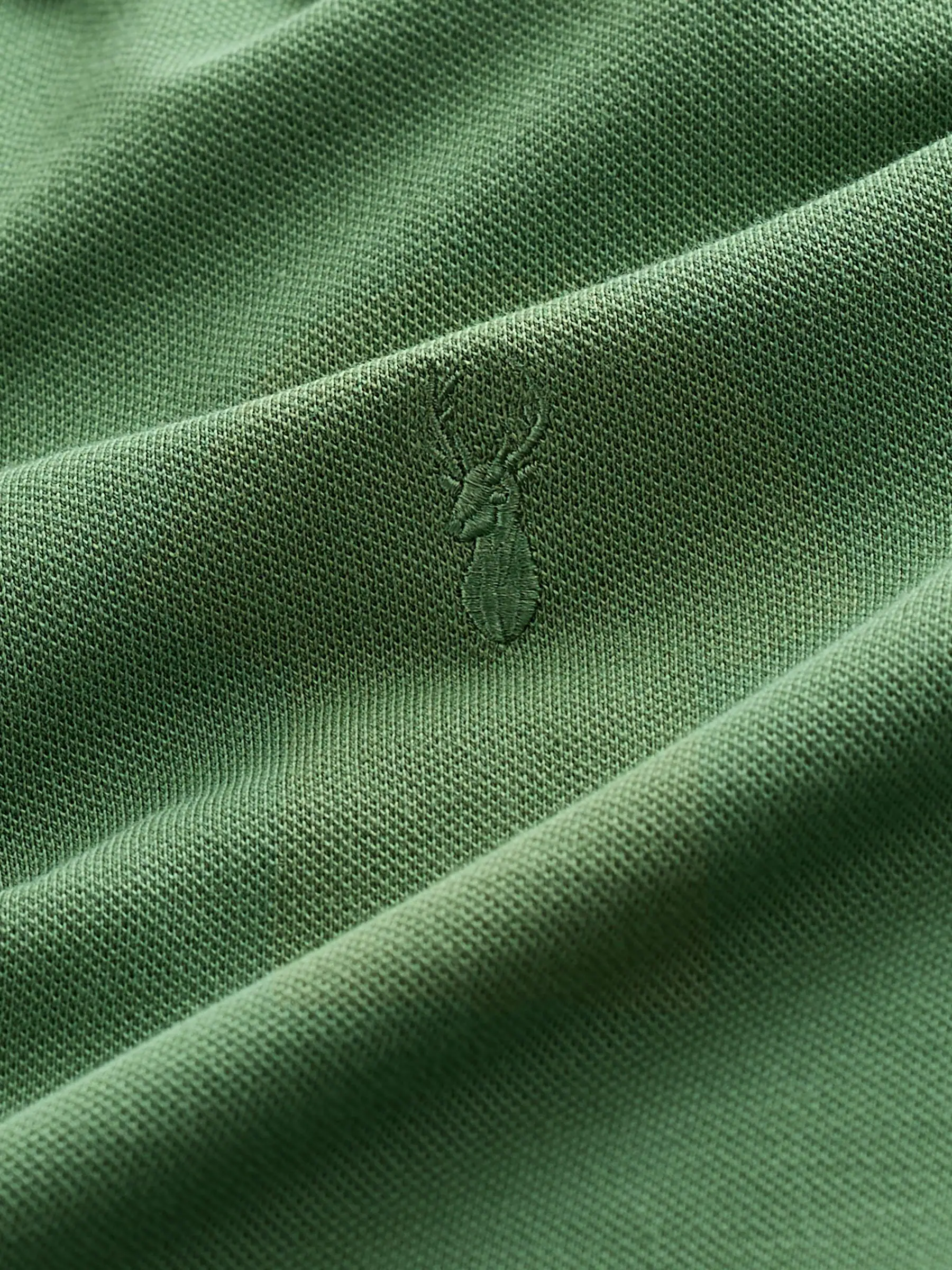 Medium groen - Normale Pasvorm - Long-Sleeve Pique Polo Shirt