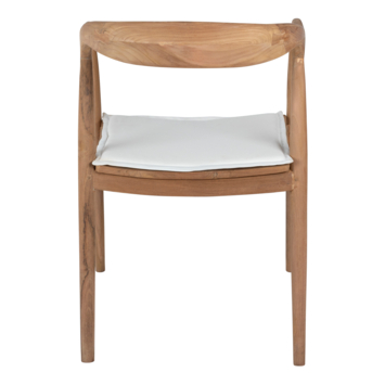 Caddo eetkamerstoel Lasse natural bruin teak hout met armleuning