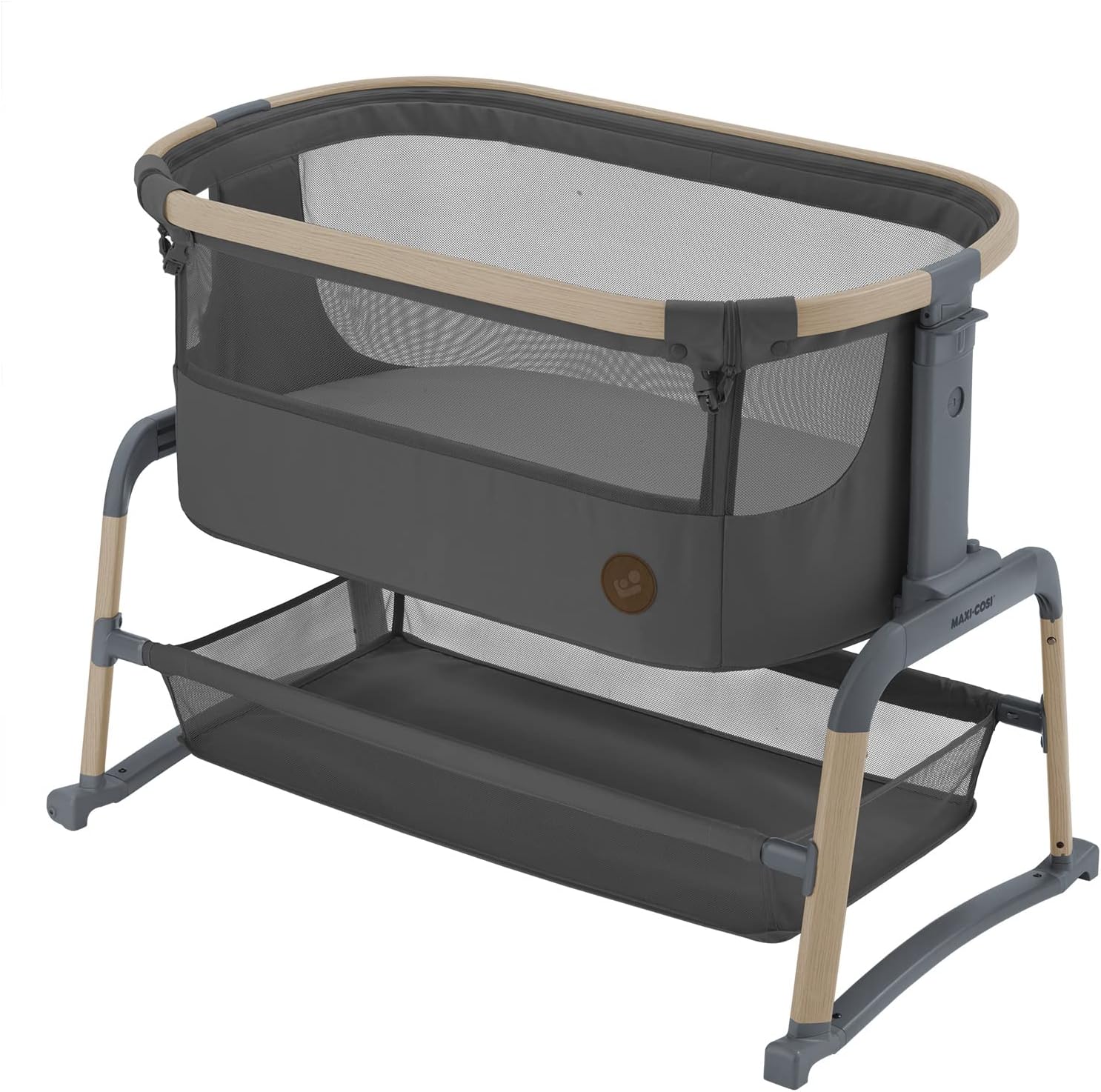 Maxi-Cosi Iora Berceau Cododo, Lit Cododo Bebe Pliable, 0-6 Mois, 9 kg Max, 4 Inclinaisons et 5 Hauteurs, Système Coulissant, Matelas Confort, Grand Panier, Facile à Transporter, Essential Graphite