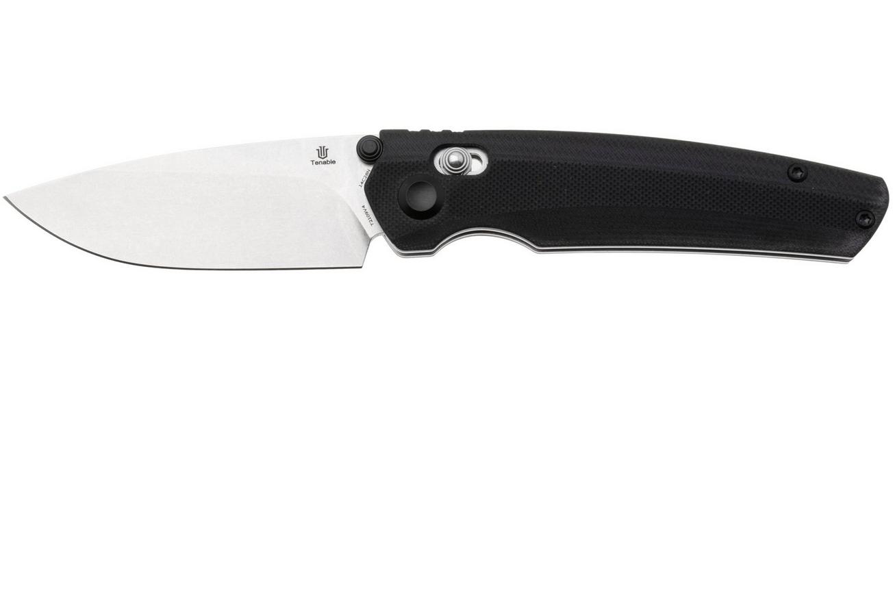 Tenable Knives Raven T2109V4 Stonewashed 14C28N, Black G10, zakmes, Black Bird Blades design